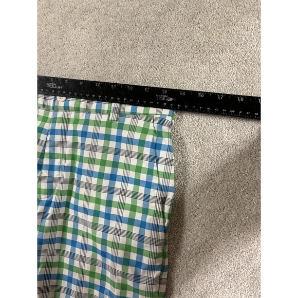 Nike Golf Dri Fit Mens Plaid Golf Active Shorts sz 28 Green Blue White Colors - Picture 3 of 5
